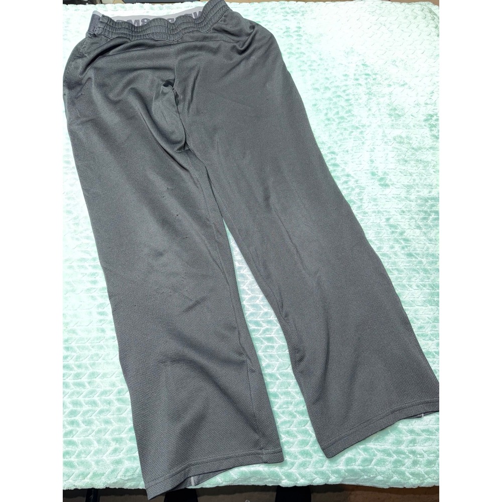 Under Armour Mens Gray Mesh Athletic Training Pants Straight Leg Pockets L/XL